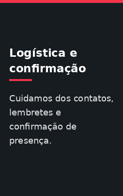 Logística e Confirmação
